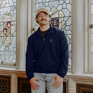 New! Phi Psi Embroidered Crest Quarter Zip Phi Kappa Psi