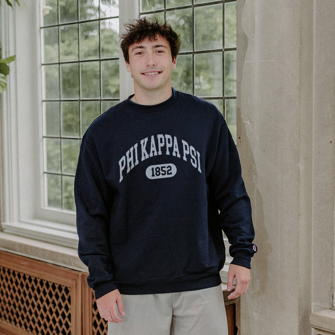 Phi Psi Navy Greek Champion Collegiate Crewneck