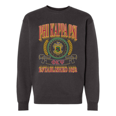Phi Psi Frat Heavyweight Graphic Crewneck.