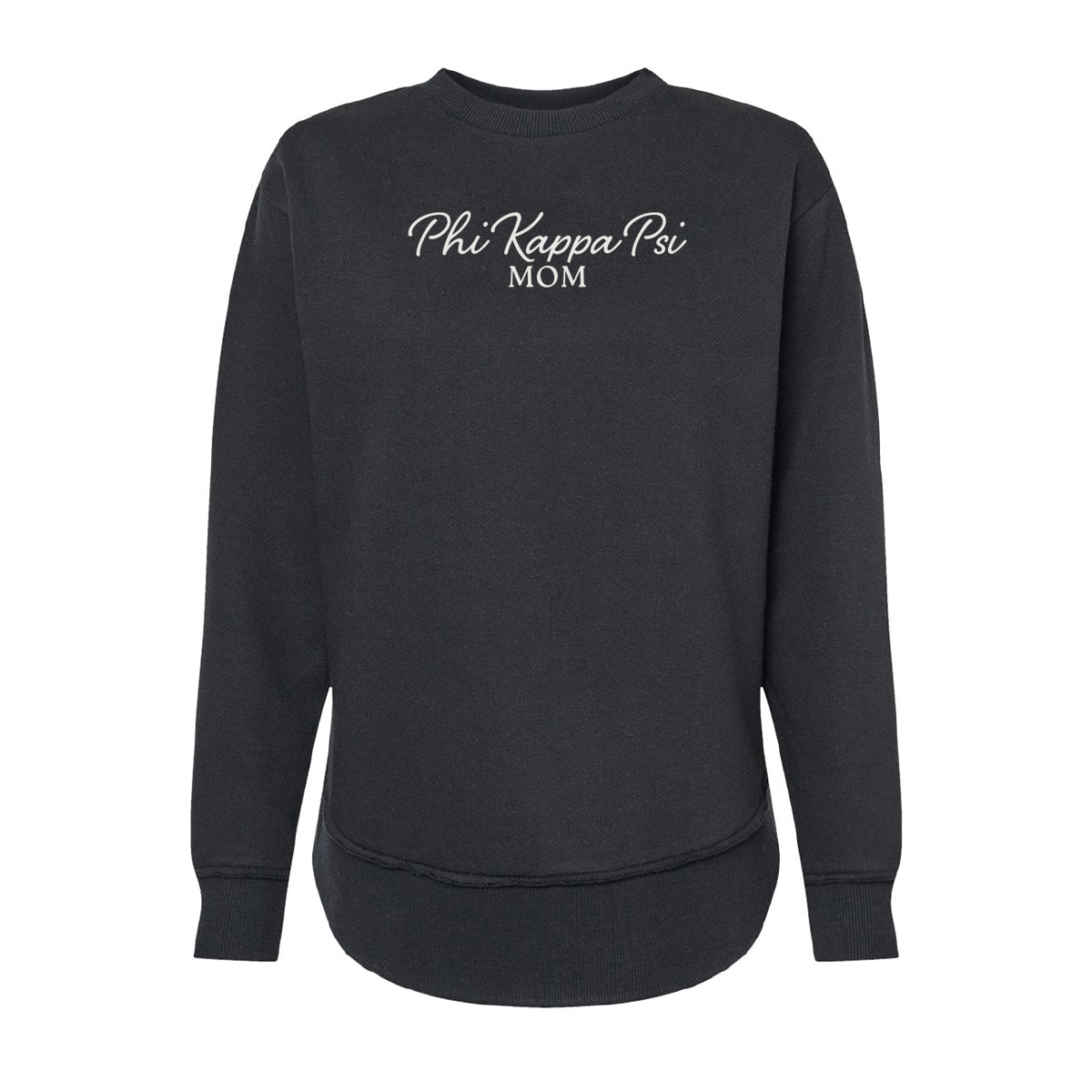 Phi Psi Curved Hem Mom Crewneck