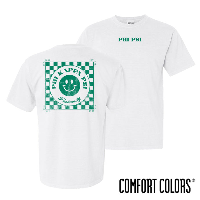Phi Psi Comfort Colors Retro Smiley Short Sleeve Tee