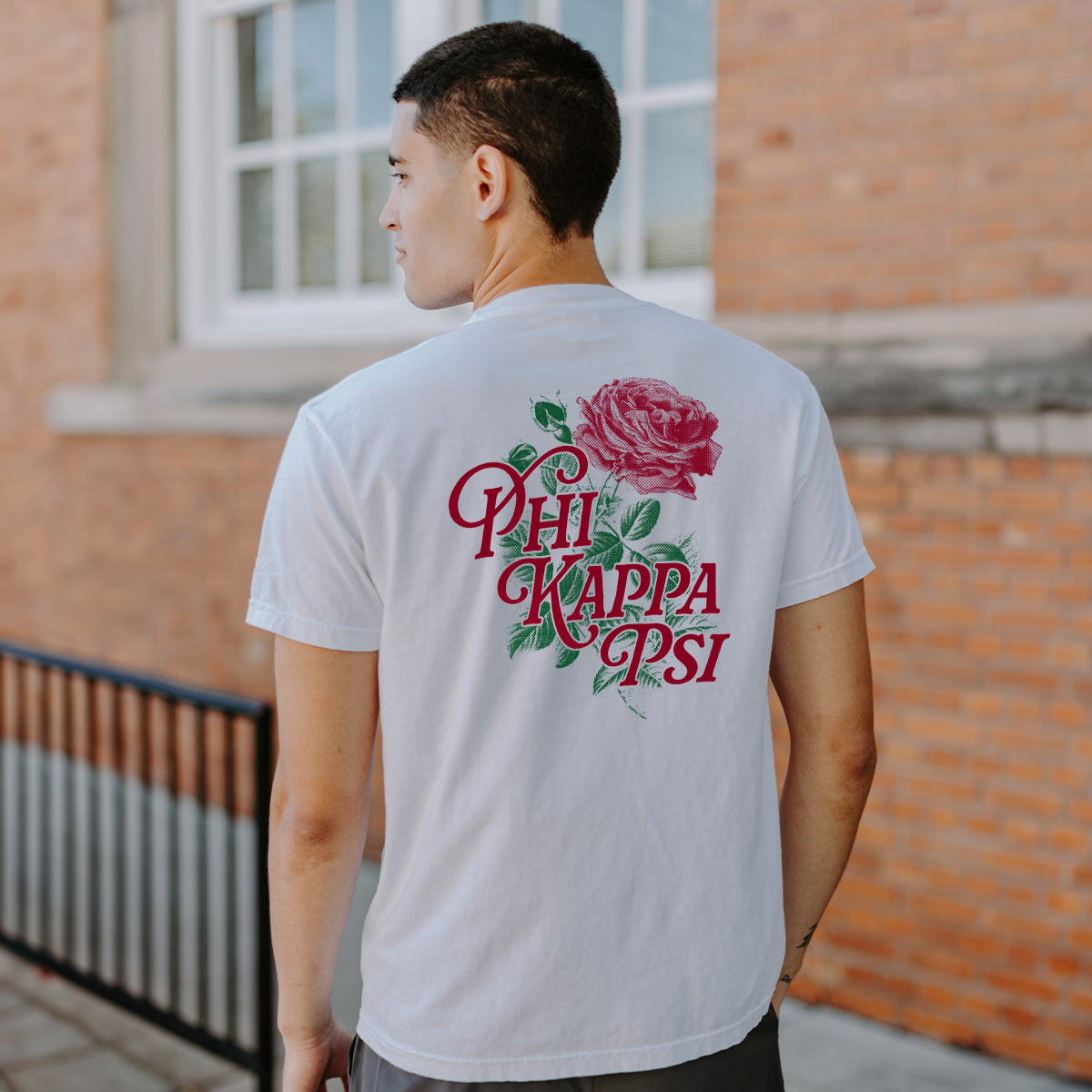 Phi Psi Comfort Colors Jacqueminot Rose Short Sleeve Tee