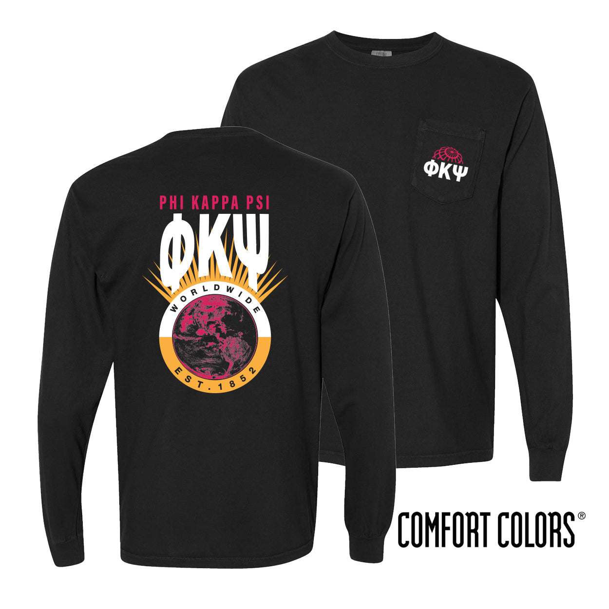 Phi Psi Retro Worldwide Long Sleeve Tee