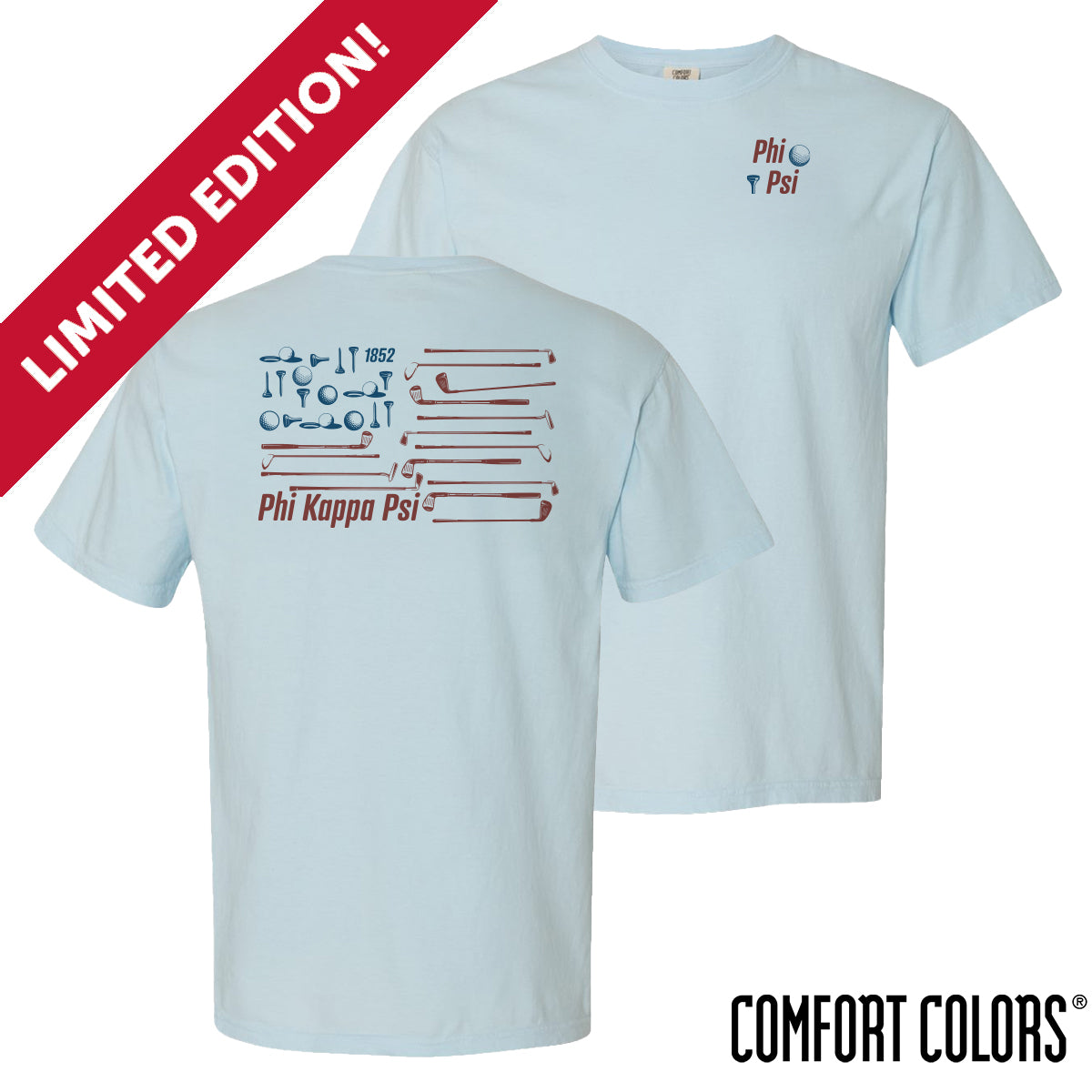 Phi Psi Fore The Brotherhood Short Sleeve Golf Tee.