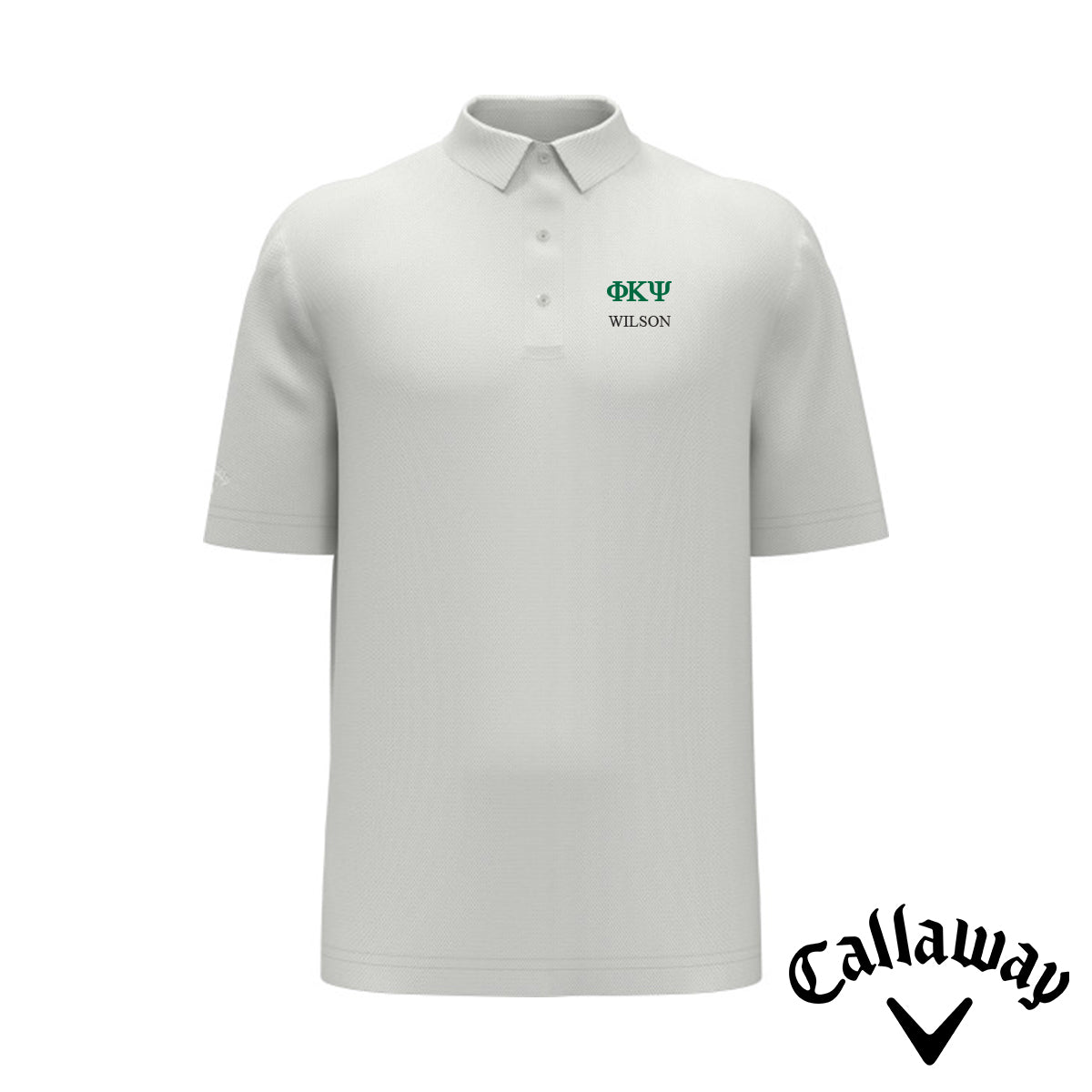 Phi Psi White Callaway Greek Letter Golf Polo