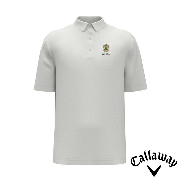 Phi Psi White Callaway Crest Polo