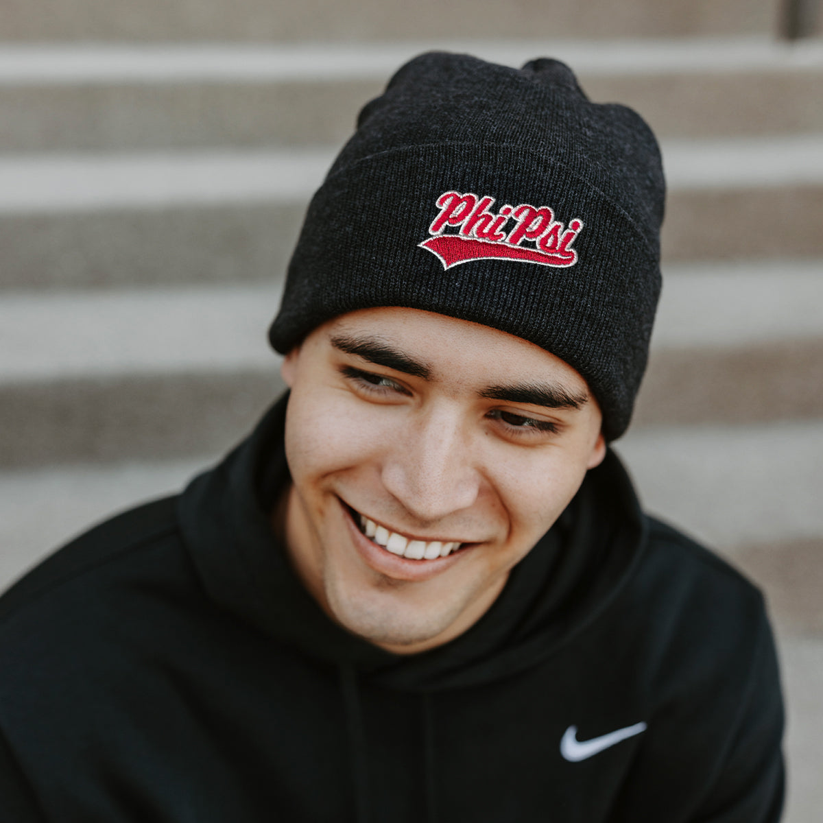 Phi Psi Signature Charcoal Beanie