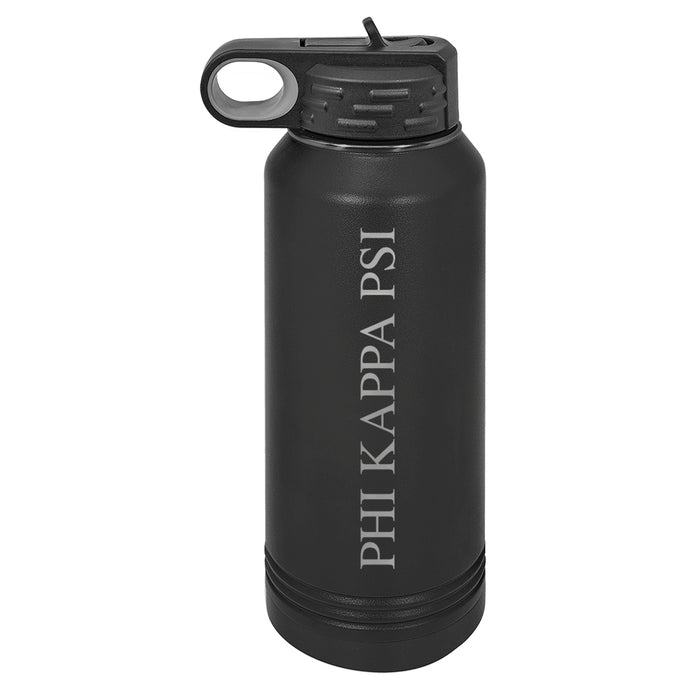 Phi Psi Black Water Bottle