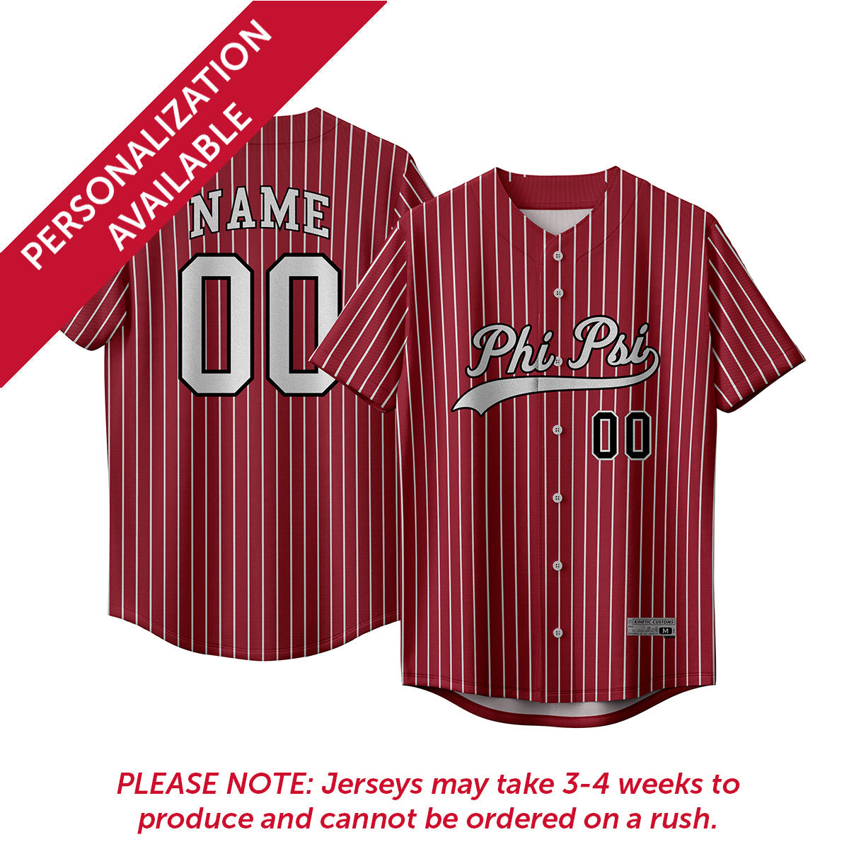 Phi Psi Pinstripe Baseball Jersey.
