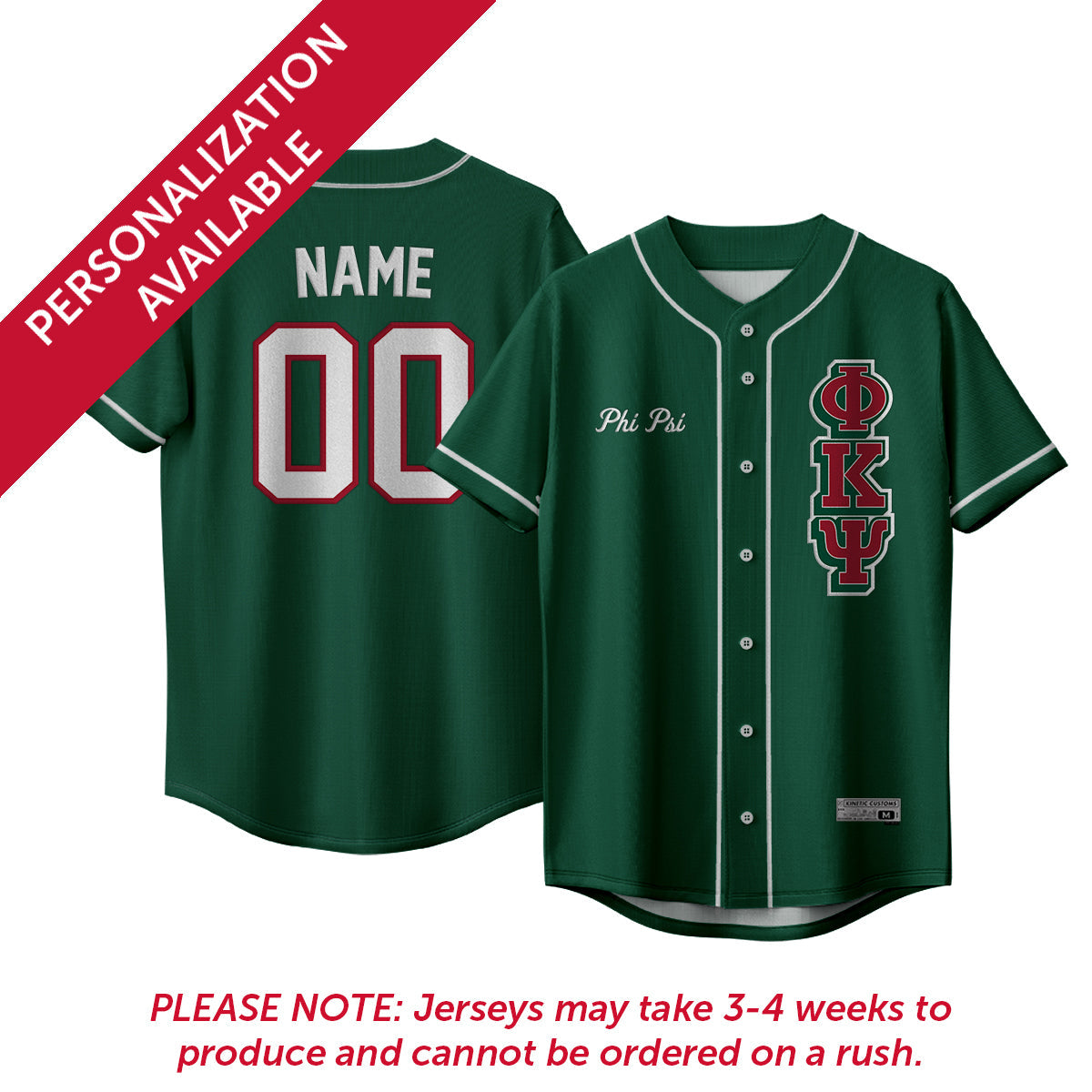 Phi Psi Block Baseball Jersey.