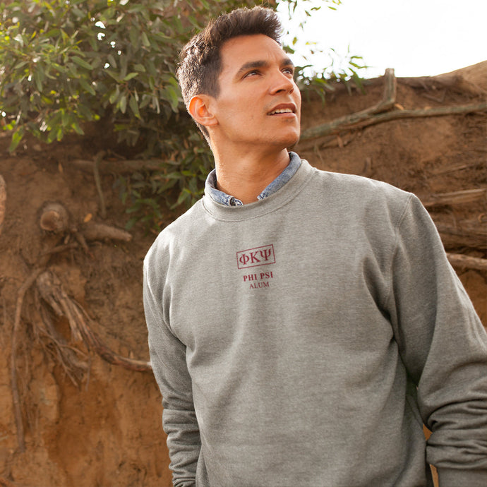 Phi Psi Alumni Embroidered Greek Letter Crewneck