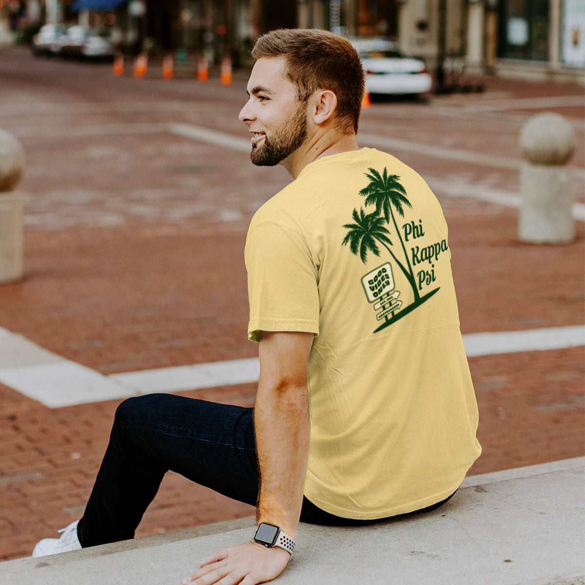 Phi Psi Comfort Colors Good Vibes Palm Tree Tee