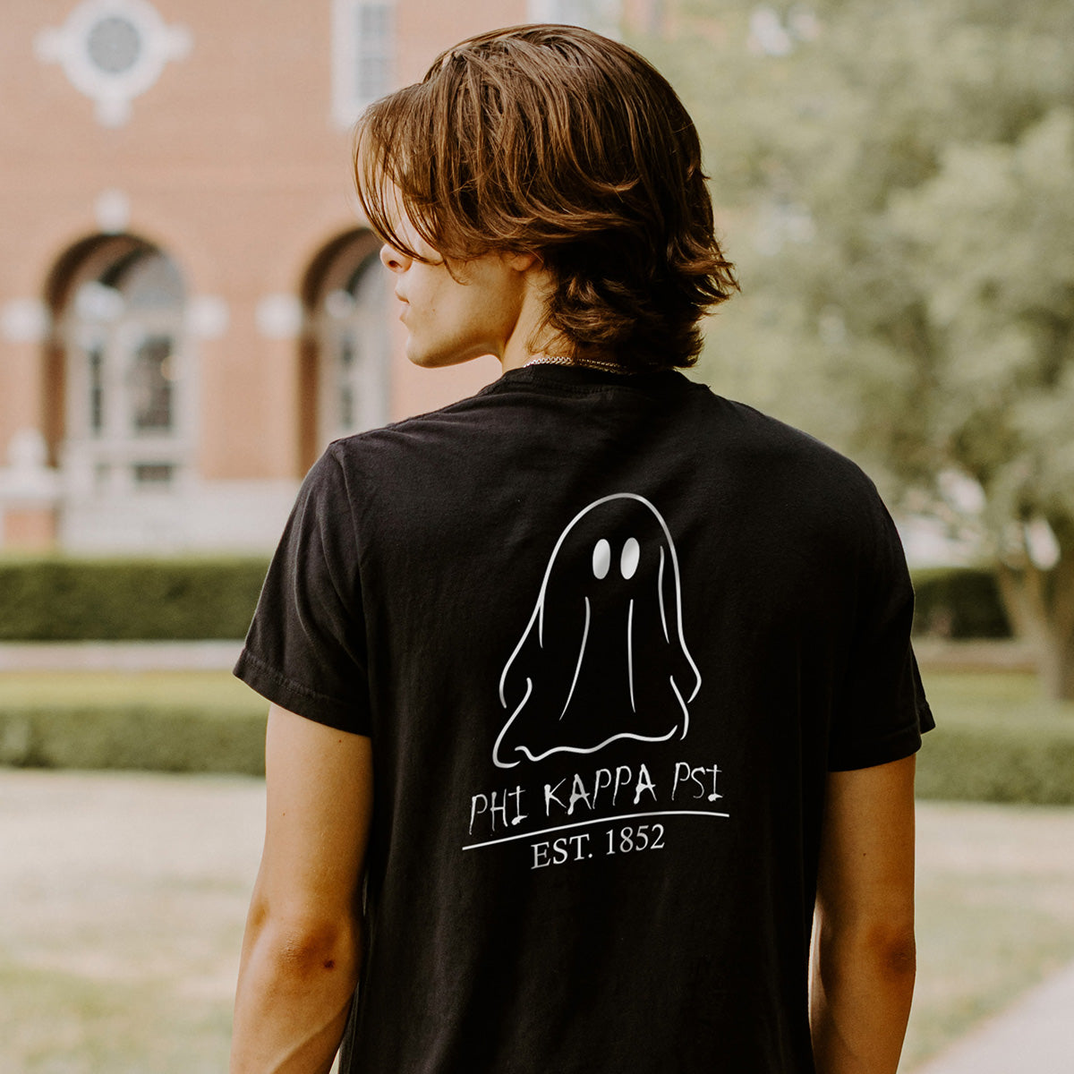 New! Phi Psi Comfort Colors Black Ghost Short Sleeve Tee