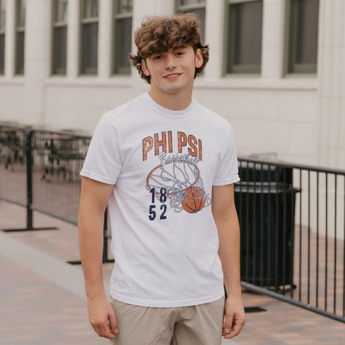 Phi Psi Retro Basketball Short Sleeve Tee
