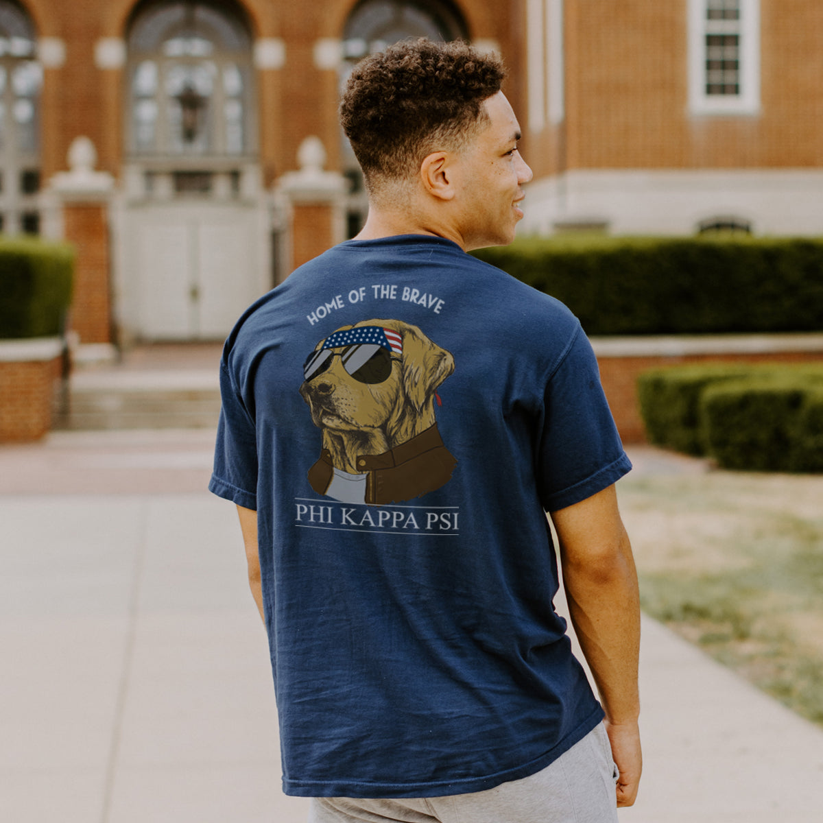 Phi Psi Comfort Colors Short Sleeve Navy Patriot Retriever Tee