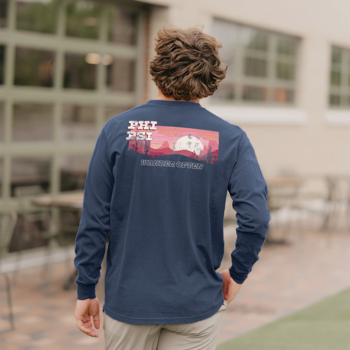 Phi Psi Wander Often Long Sleeve Pocket Tee