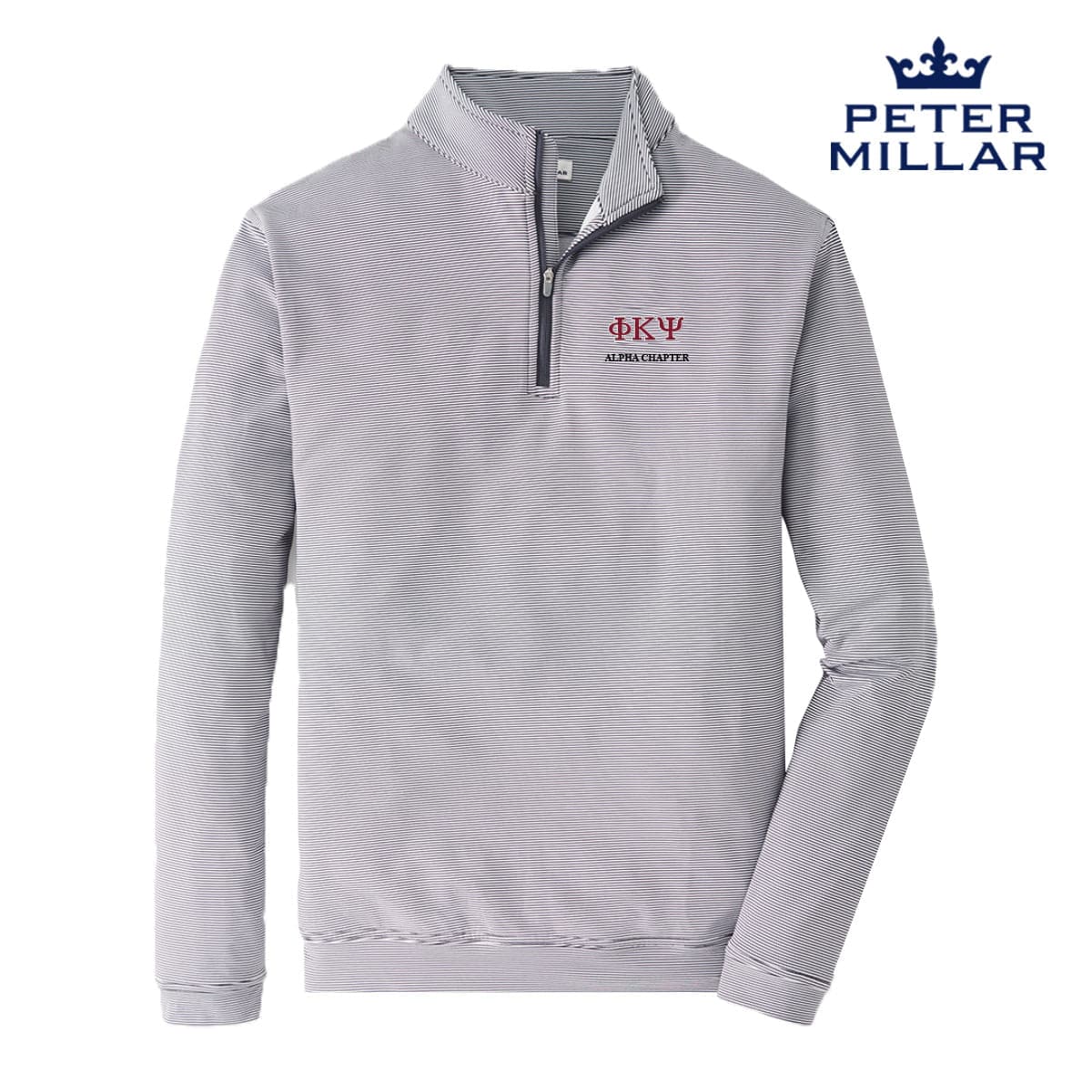 Phi Psi Peter Millar Mini Stripe Stretch Quarter Zip