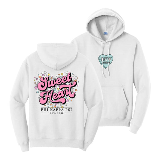 New! Phi Psi White Sweetheart Hoodie