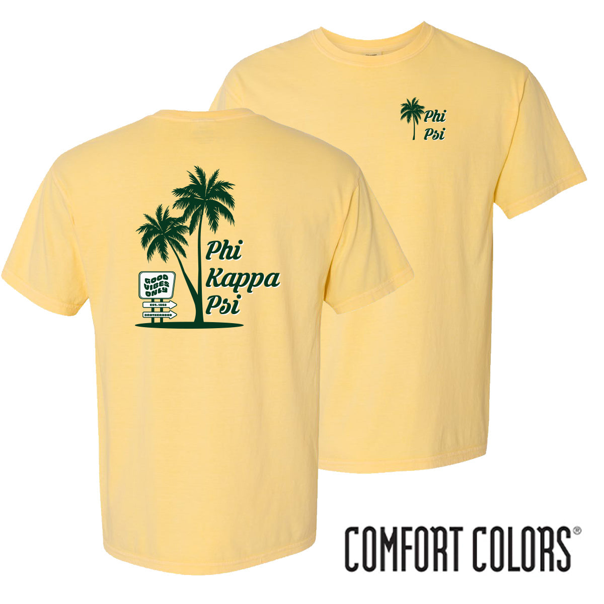 Phi Psi Comfort Colors Good Vibes Palm Tree Tee