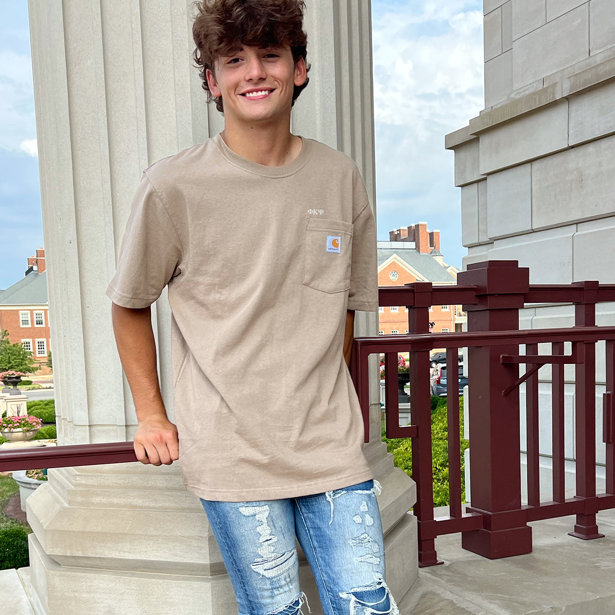 Phi Psi Carhartt Relaxed Fit Short Sleeve Pocket Tee
