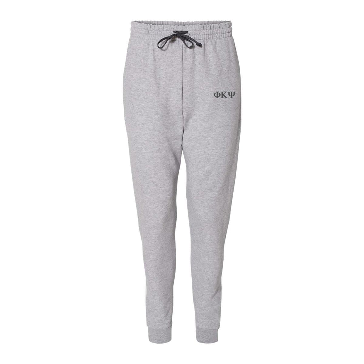 Phi Psi Heather Grey Contrast Joggers | Phi Kappa Psi | Pants > Sweatpants