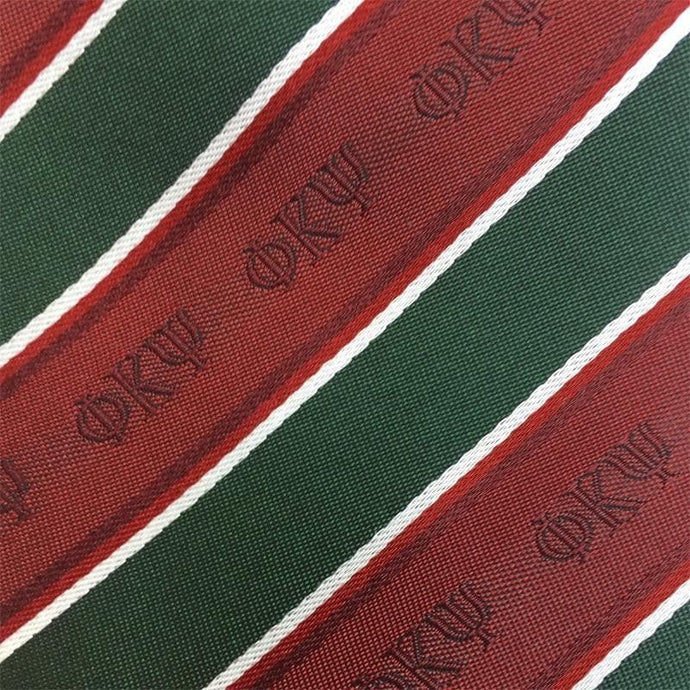 Sale! Phi Psi Cardinal and Hunter Striped Silk Tie | Phi Kappa Psi | Ties > Neck ties