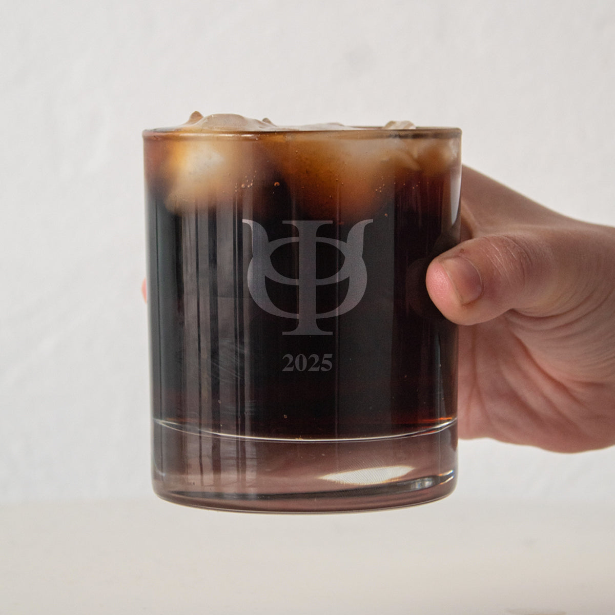 Phi Psi Engraved Year Rocks Glass