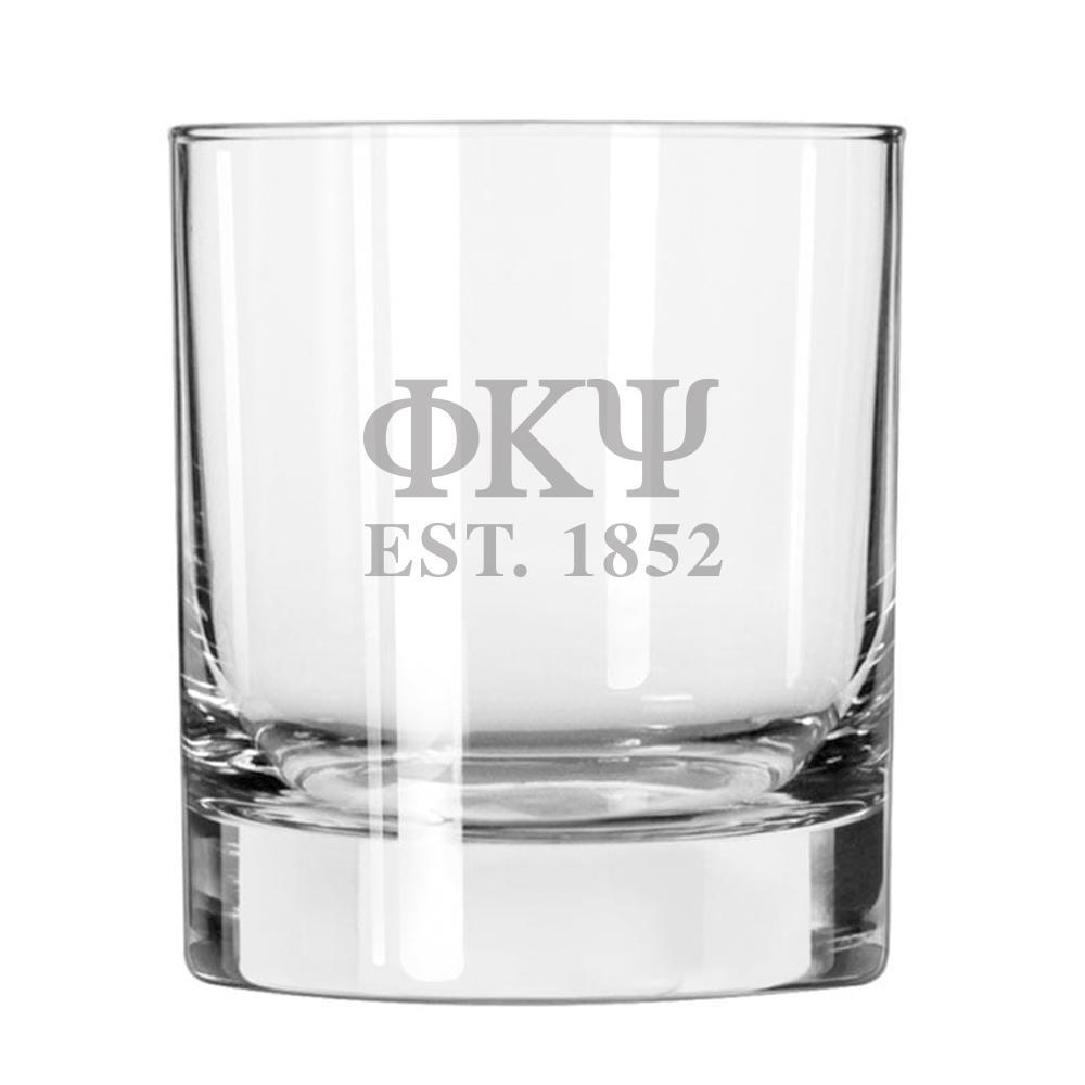 Phi Psi Engraved Glass | Phi Kappa Psi | Drinkware > 8 ounce glasses