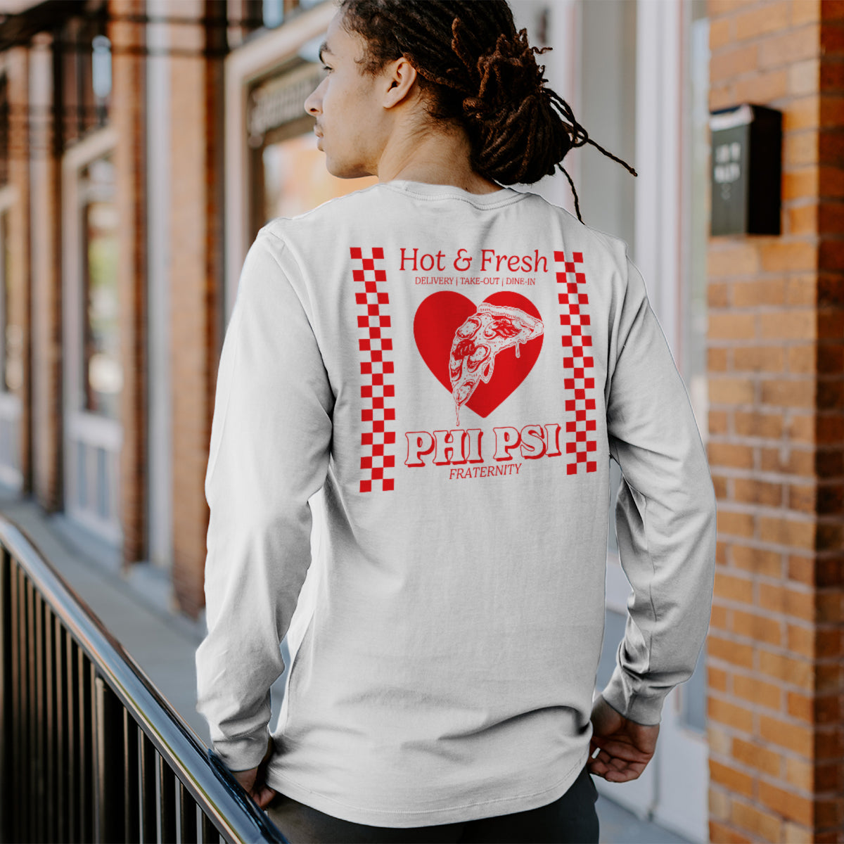Phi Psi Hot and Fresh Pizza Long Sleeve Tee