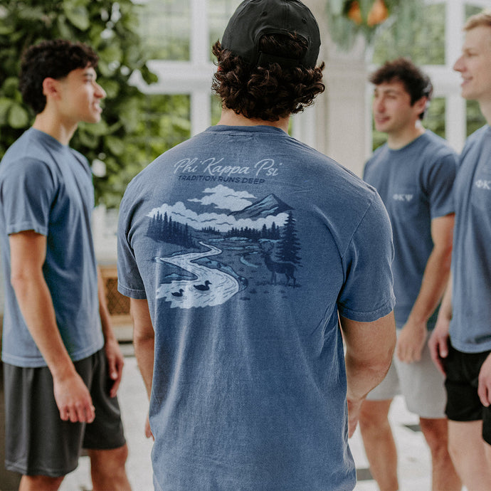 Phi Kappa Psi  fraternity merch, Comfort Colors Tradition Runs Deep Short Sleeve Tee.