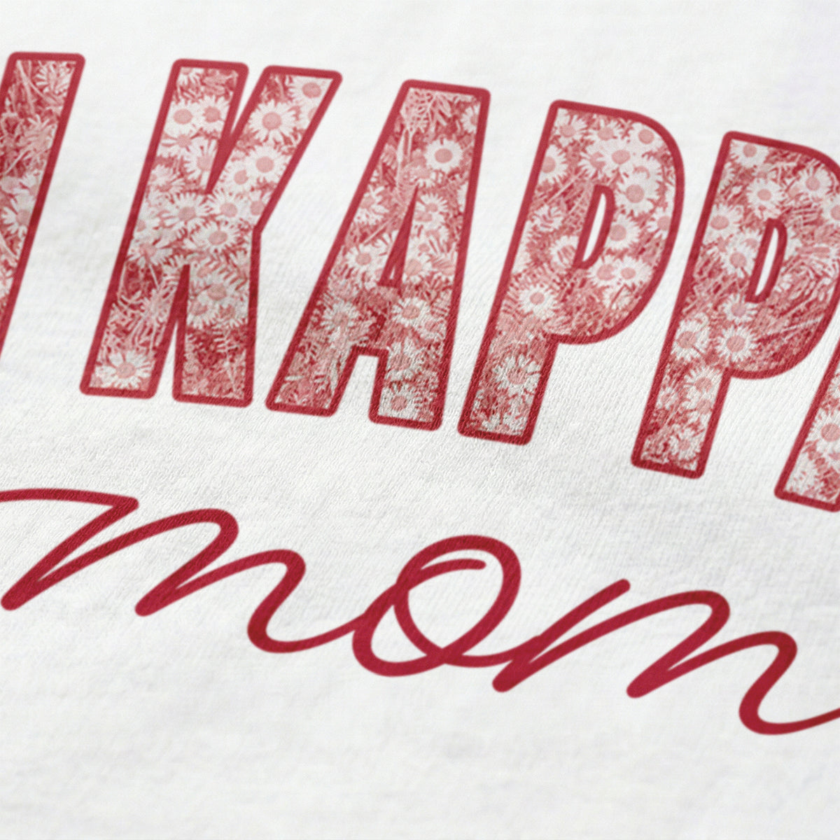 Close-up image of fraternity mom t-shirt graphic