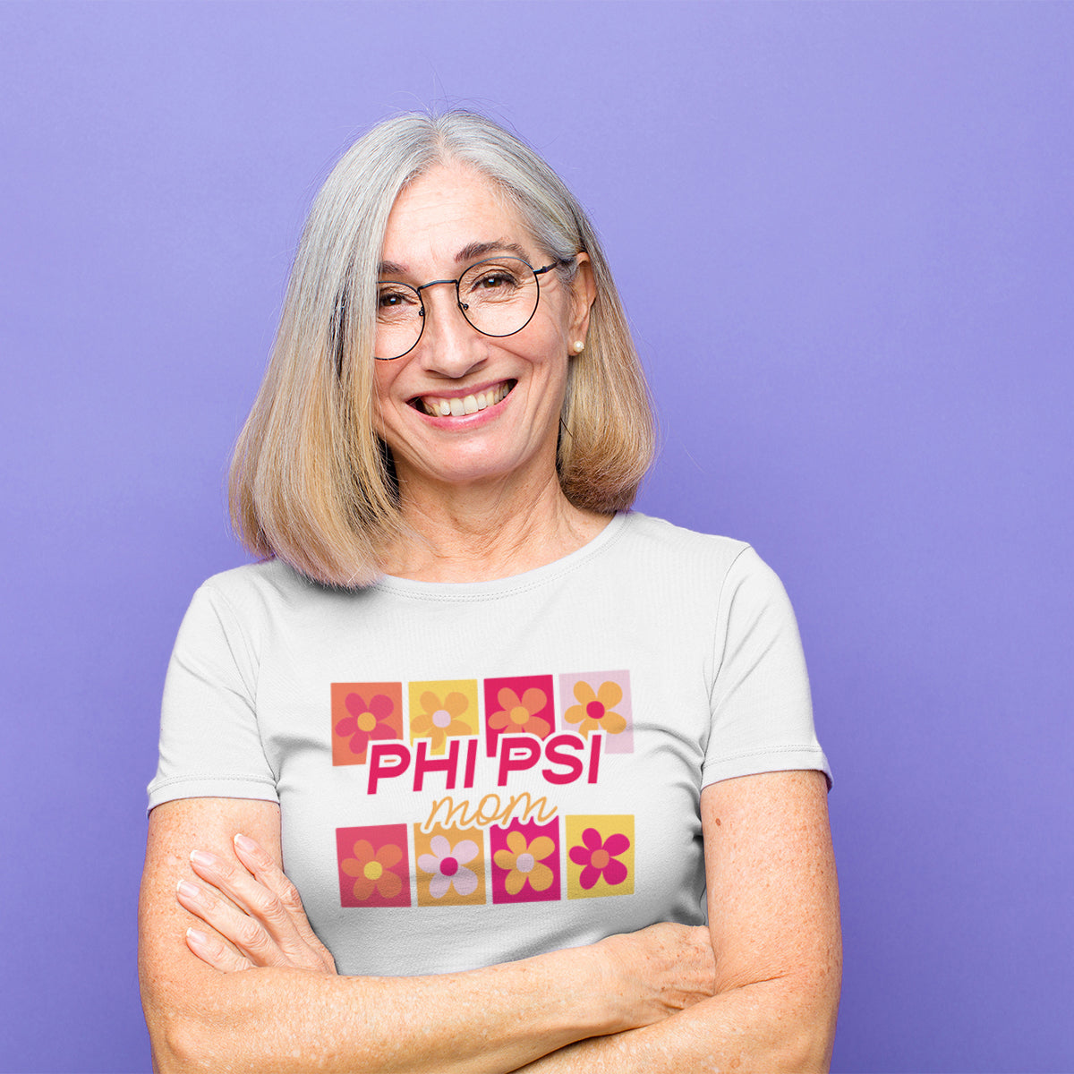 New! Phi Psi Blooming Proud Mom Short Sleeve Tee