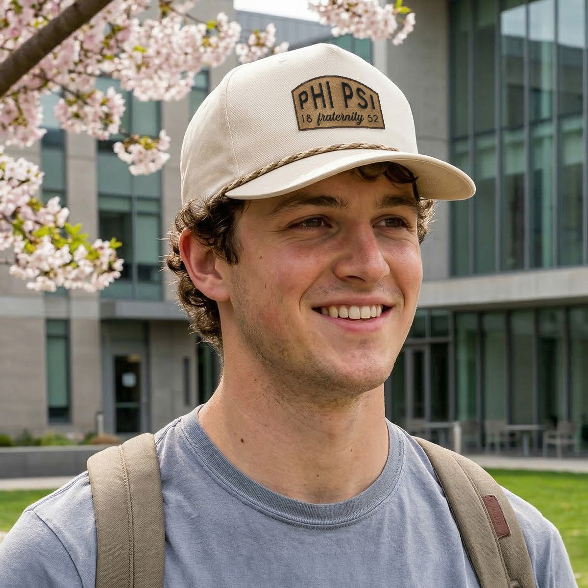 New! Phi Psi Legacy Caddy Hat with Leather Patch