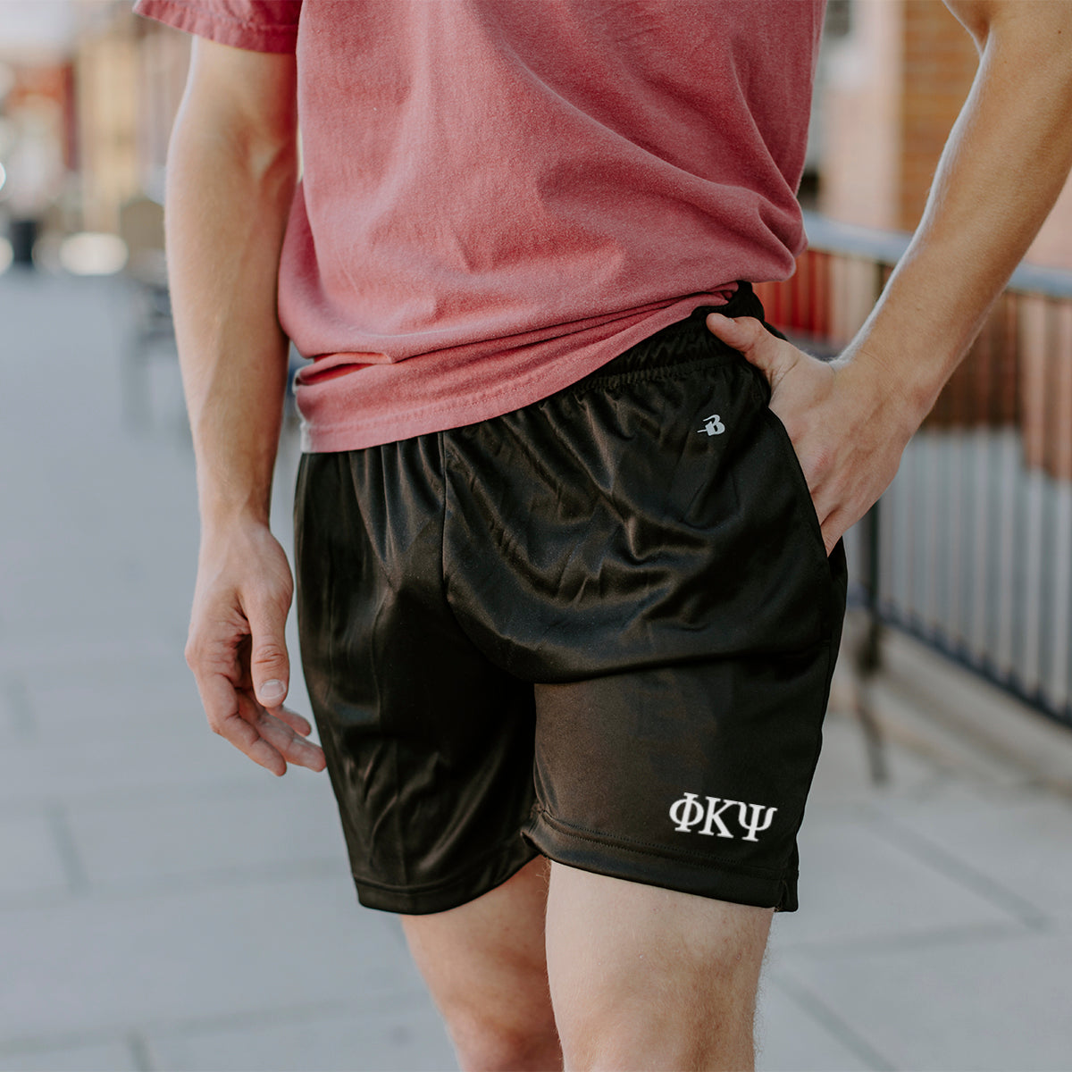 Phi Psi 5" Black Shorts