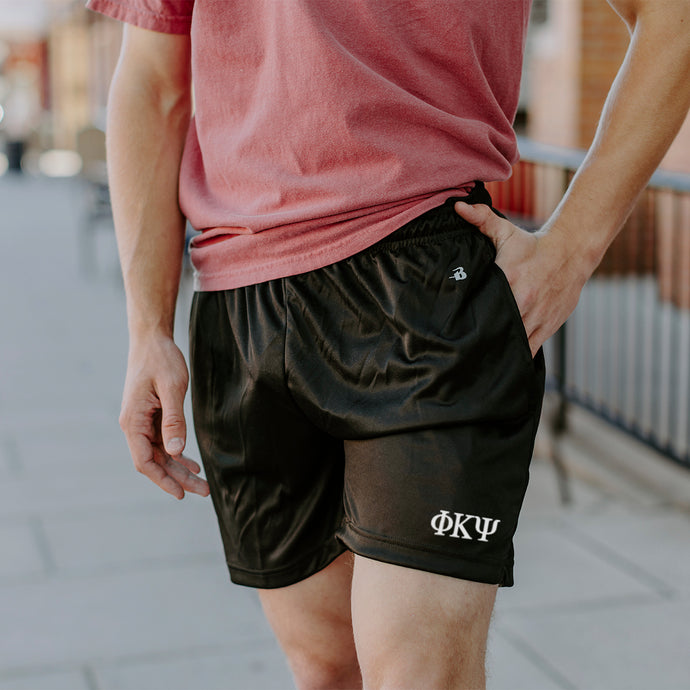 Phi Psi 5" Black Shorts
