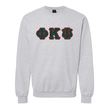 Phi Psi Heather Grey Crewneck With Sewn On Letters