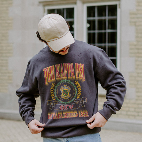 Phi Psi Greek Fraternity Heavyweight Graphic Crewneck