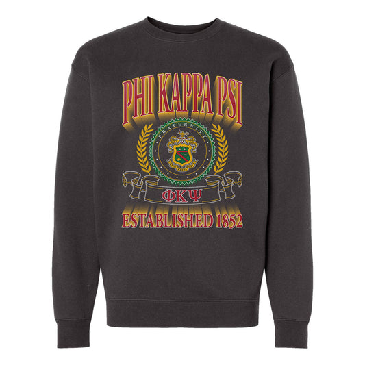 Phi Psi Frat Heavyweight Graphic Crewneck.
