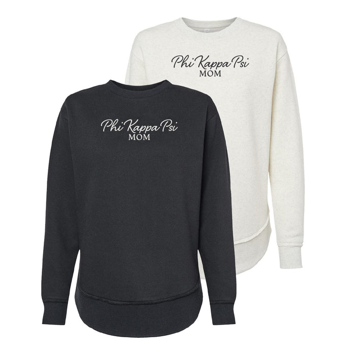 Phi Psi Curved Hem Mom Crewneck
