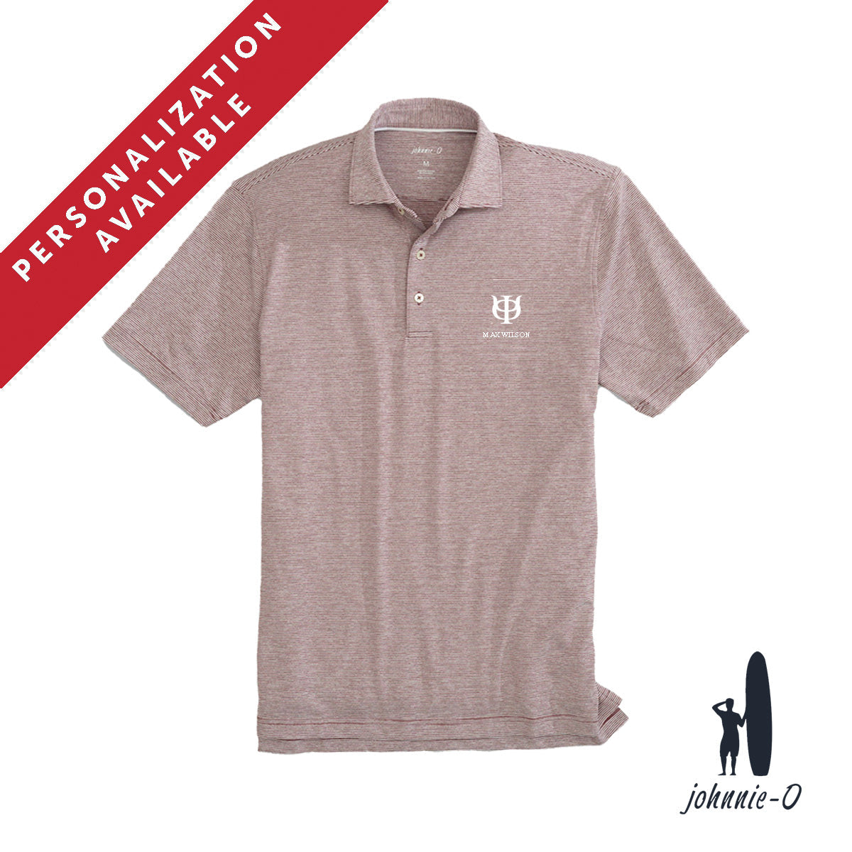 Phi Psi Personalized Johnnie-O Striped Polo
