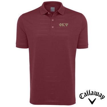 Phi Psi Maroon Callaway Opti-Vent Polo with gold embroidered Greek letters on the left chest.