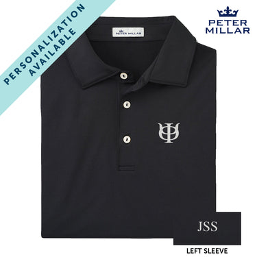 Phi Psi Personalized Peter Millar Black Polo With Symbol