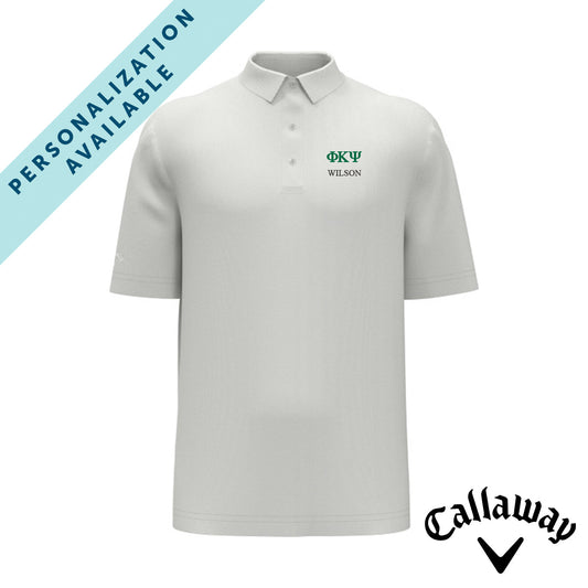 Phi Psi White Callaway Greek Letter Golf Polo