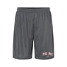 embroidered graphite 7 inch mesh shorts front view