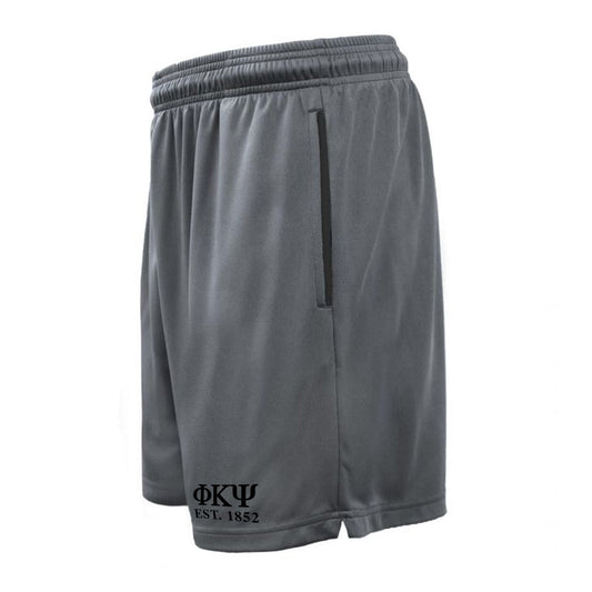 Phi Psi 7in Grey Pocketed Shorts