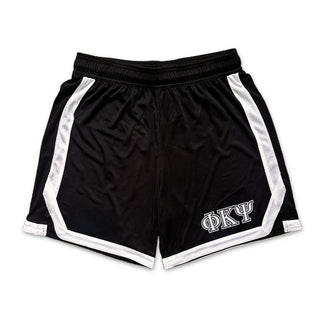 Phi Psi Frat Black 7" Mesh Shorts.