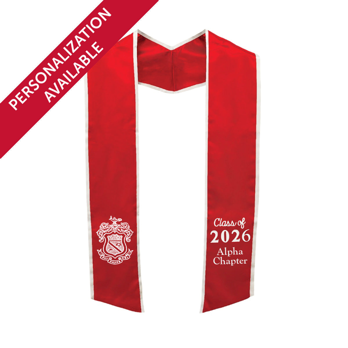 Phi Psi Personalized Trimmed Graduation Stole with Embroidered Crest