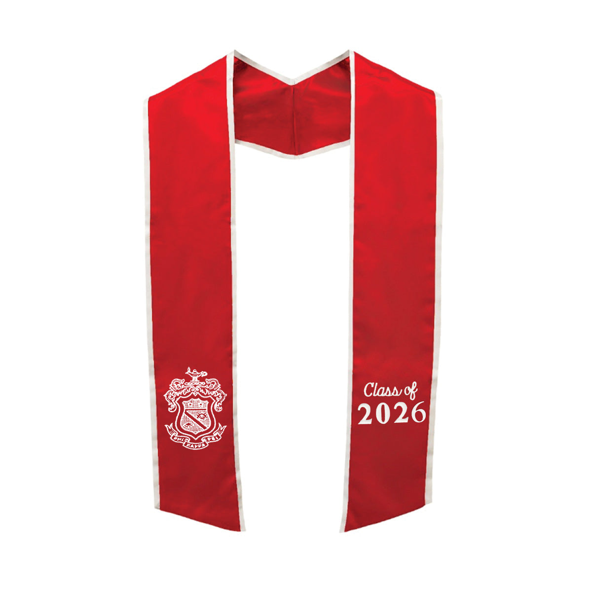 Phi Psi Trimmed Graduation Stole with Embroidered Crest