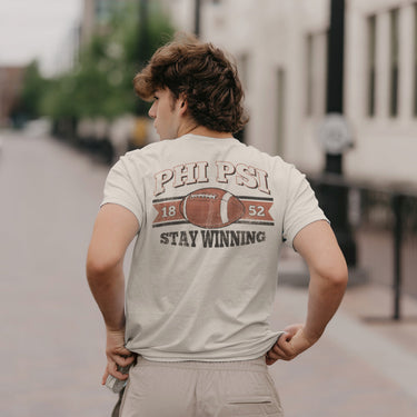 Phi Psi Stay Winning Football Short Sleeve Tee
