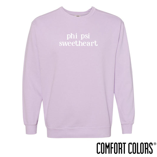 New! Phi Psi Comfort Colors Purple Dream Girl Crewneck | Phi Psi | Sweatshirts > Crewneck sweatshirts
